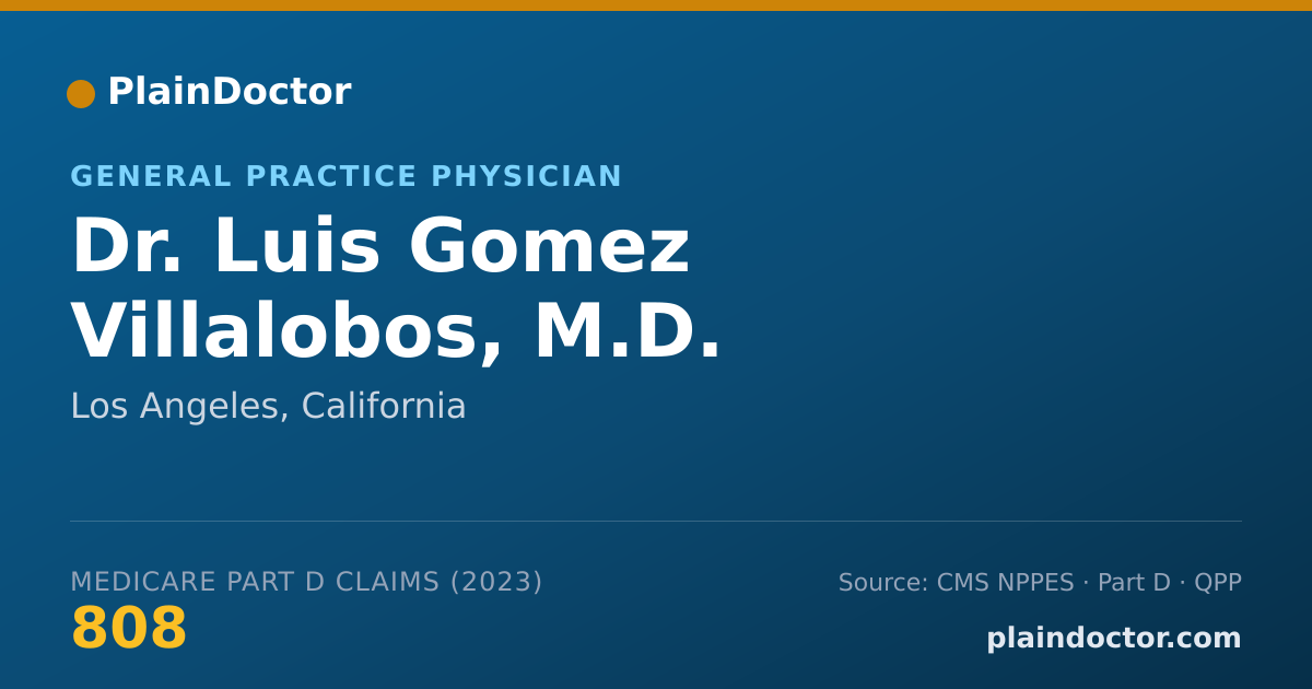 Shareable card for Luis Gomez Villalobos, M.D. - General Practice Physician, Los Angeles, CA