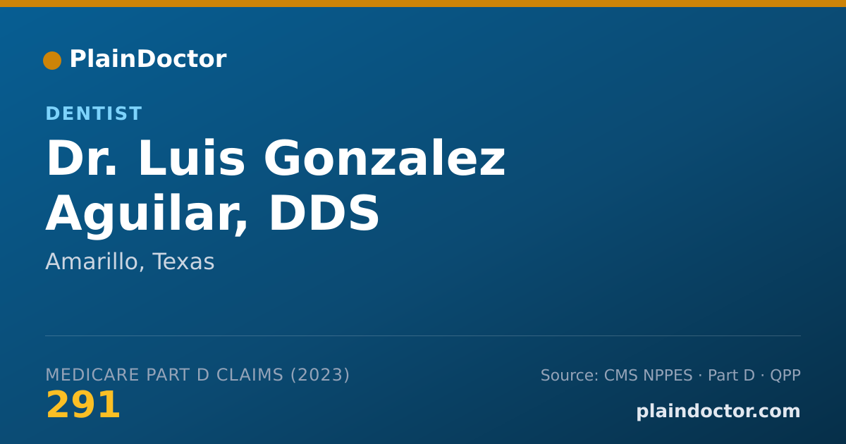 Shareable card for Luis Gonzalez Aguilar, DDS - Dentist, Amarillo, TX