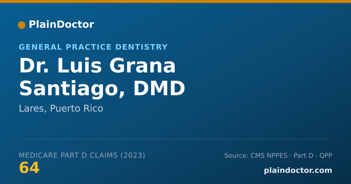 Shareable card for Luis Grana Santiago, DMD - General Practice Dentistry, Lares, PR