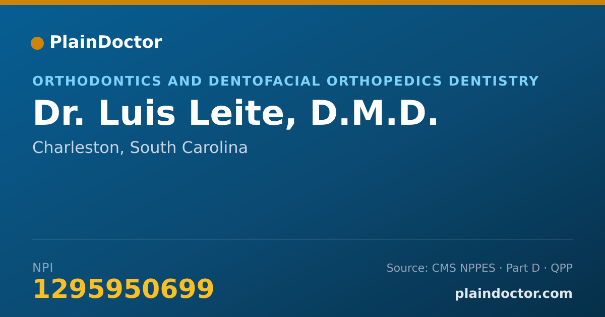 Shareable card for Luis Leite, D.M.D. - Orthodontics and Dentofacial Orthopedics Dentistry, Charleston, SC