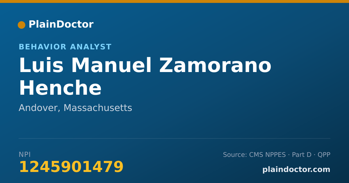 Shareable card for Luis Manuel Zamorano Henche - Behavior Analyst, Andover, MA