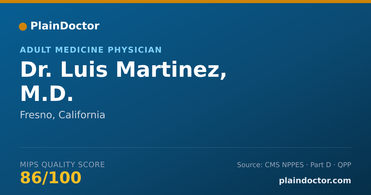Shareable card for Luis Martinez, M.D. - Adult Medicine Physician, Fresno, CA