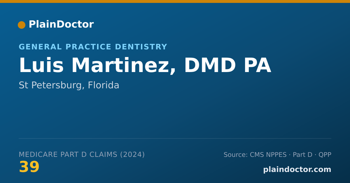 Shareable card for Luis Martinez, DMD PA - General Practice Dentistry, St Petersburg, FL