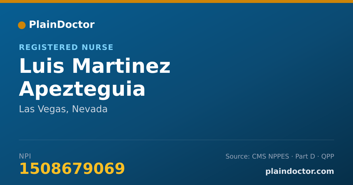 Shareable card for Luis Martinez Apezteguia - Registered Nurse, Las Vegas, NV