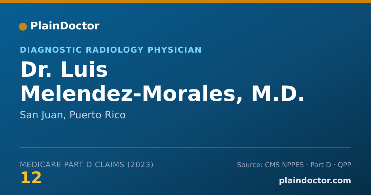Shareable card for Luis Melendez-Morales, M.D. - Diagnostic Radiology Physician, San Juan, PR