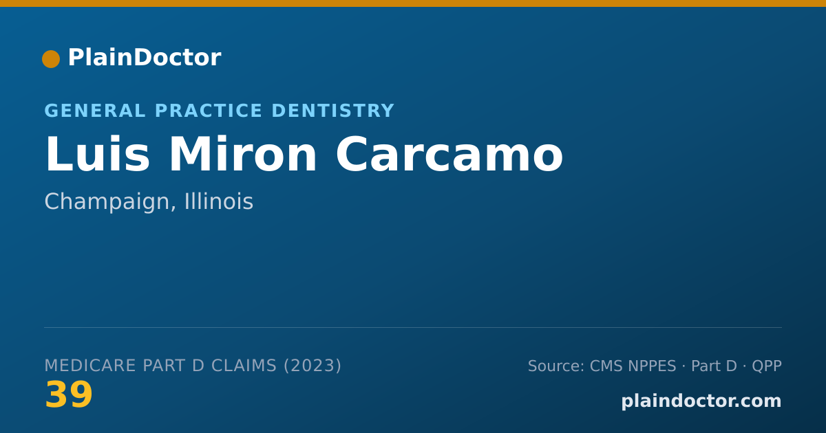 Shareable card for Luis Miron Carcamo - General Practice Dentistry, Champaign, IL
