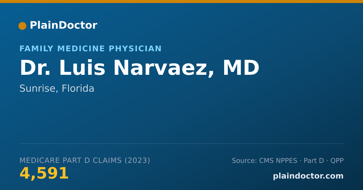 Shareable card for Luis Narvaez, MD - Family Medicine Physician, Sunrise, FL
