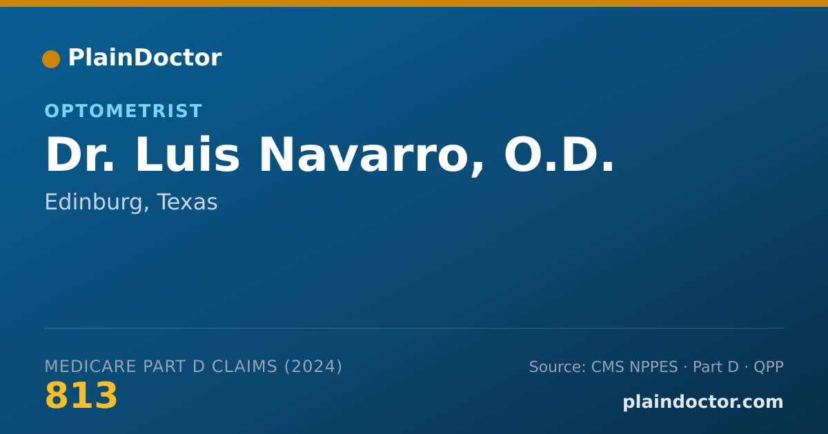 Shareable card for Luis Navarro, O.D. - Optometrist, Edinburg, TX