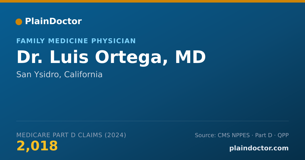 Shareable card for Luis Ortega, MD - Family Medicine Physician, San Ysidro, CA