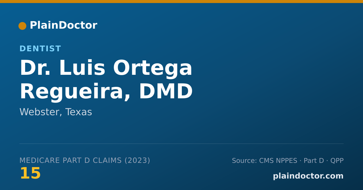 Shareable card for Luis Ortega Regueira, DMD - Dentist, Webster, TX