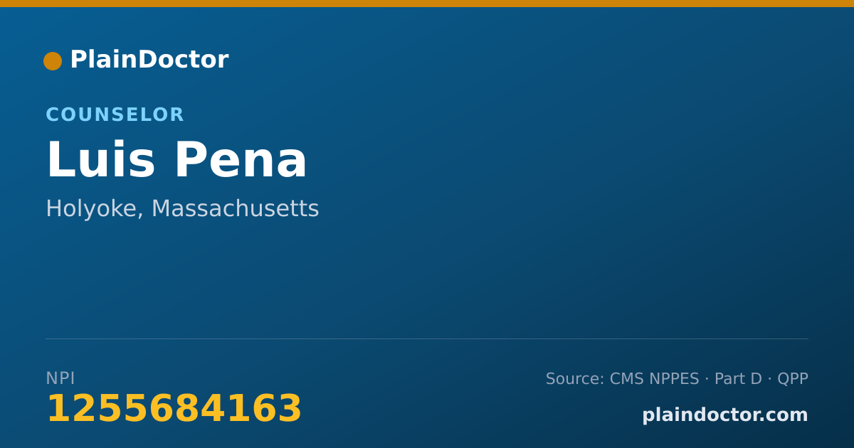 Shareable card for Luis Pena - Counselor, Holyoke, MA