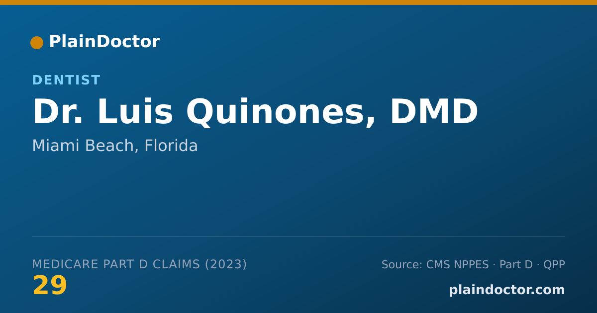 Shareable card for Luis Quinones, DMD - Dentist, Miami Beach, FL