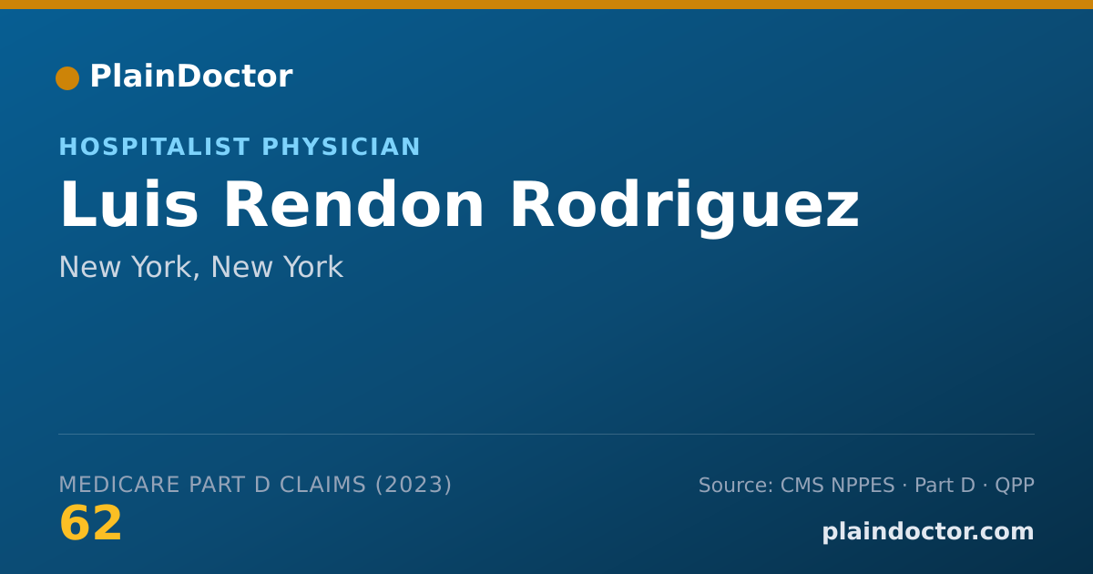 Shareable card for Luis Rendon Rodriguez - Hospitalist Physician, New York, NY