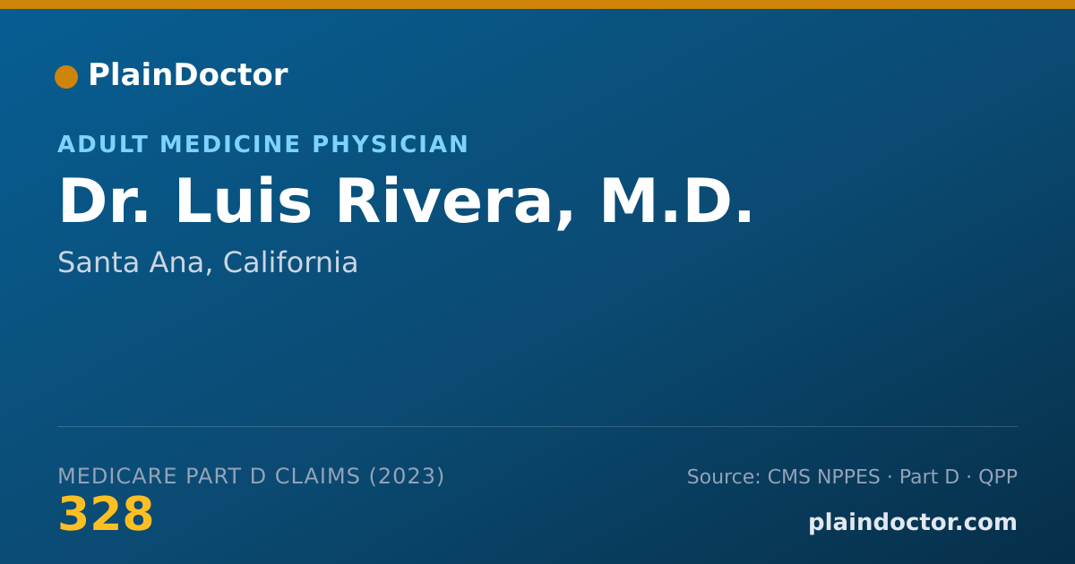 Shareable card for Luis Rivera, M.D. - Adult Medicine Physician, Santa Ana, CA