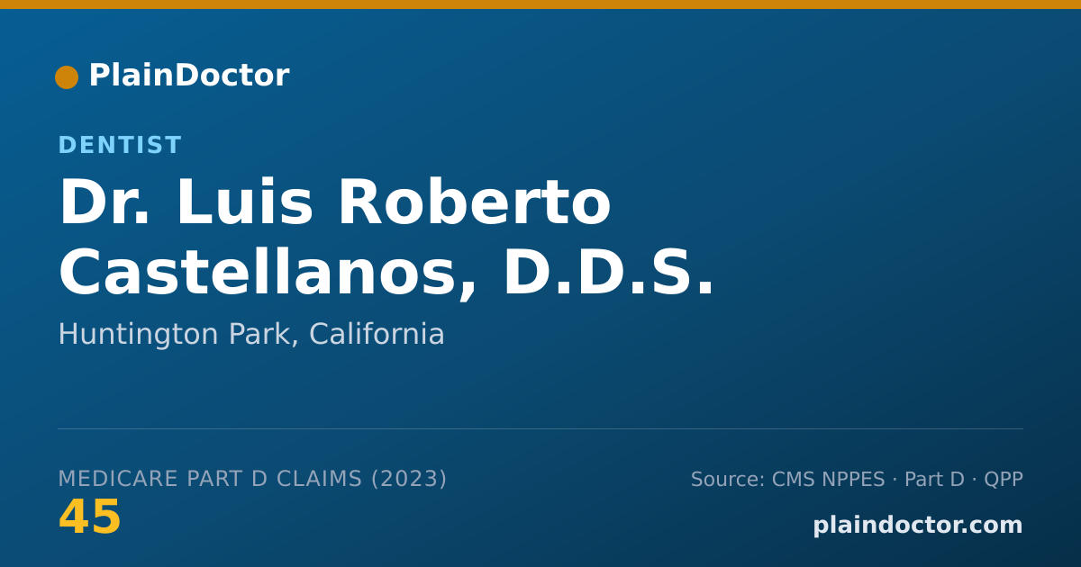Shareable card for Luis Roberto Castellanos, D.D.S. - Dentist, Huntington Park, CA