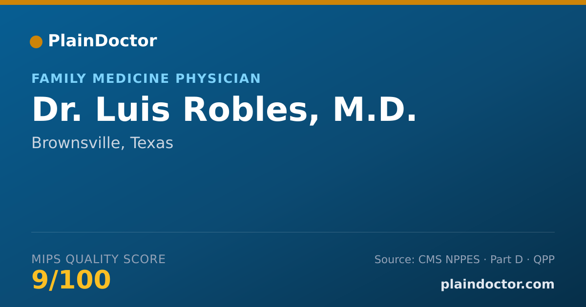 Shareable card for Luis Robles, M.D. - Family Medicine Physician, Brownsville, TX