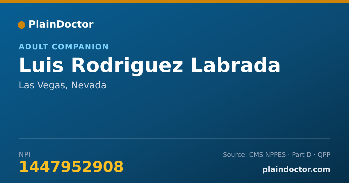 Shareable card for Luis Rodriguez Labrada - Adult Companion, Las Vegas, NV