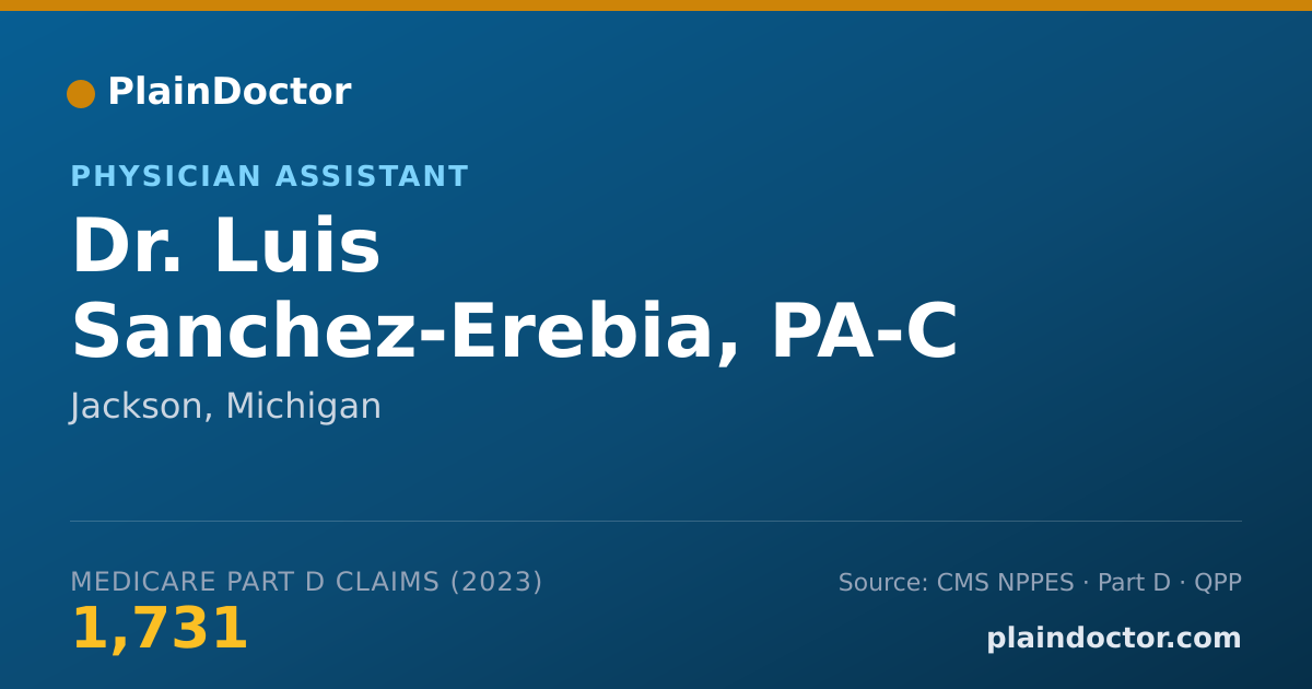 Shareable card for Luis Sanchez-Erebia, PA-C - Physician Assistant, Jackson, MI