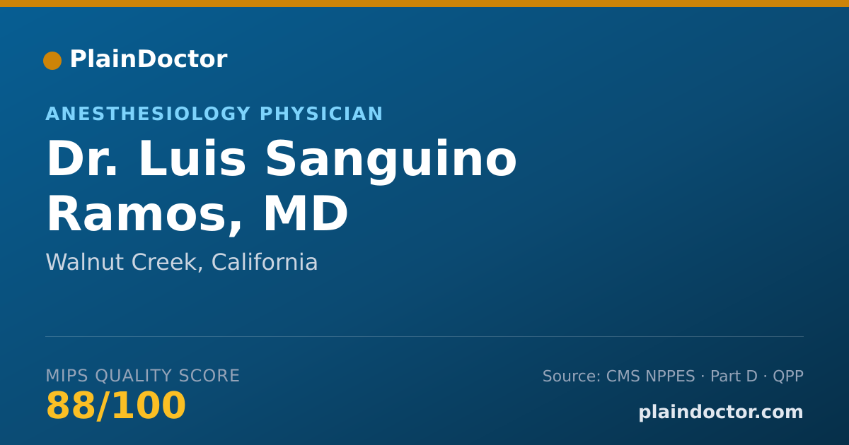 Shareable card for Luis Sanguino Ramos, MD - Anesthesiology Physician, Walnut Creek, CA