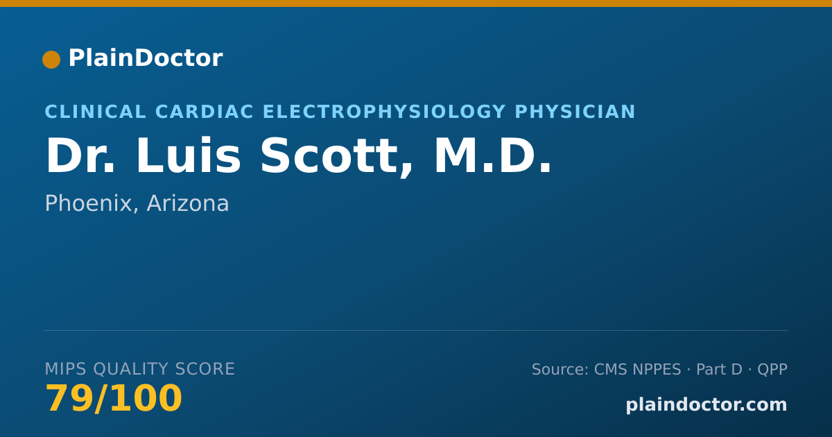 Shareable card for Luis Scott, M.D. - Clinical Cardiac Electrophysiology Physician, Phoenix, AZ