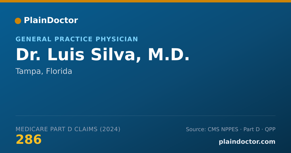 Shareable card for Luis Silva, M.D. - General Practice Physician, Tampa, FL
