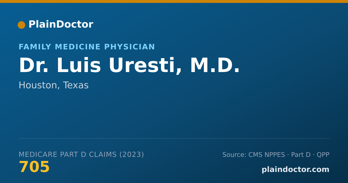 Shareable card for Luis Uresti, M.D. - Family Medicine Physician, Houston, TX