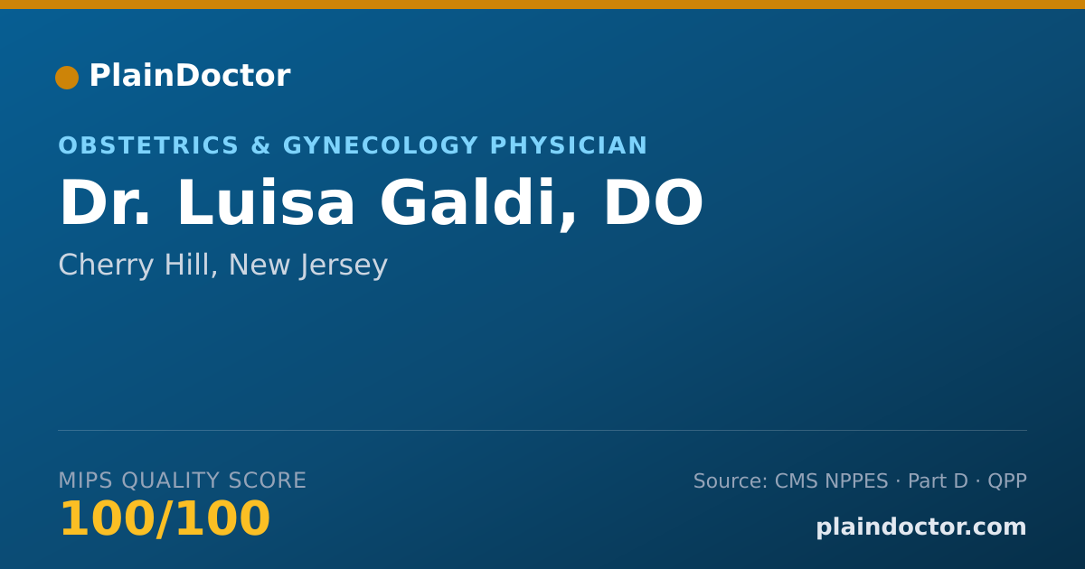 Shareable card for Luisa Galdi, DO - Obstetrics & Gynecology Physician, Cherry Hill, NJ