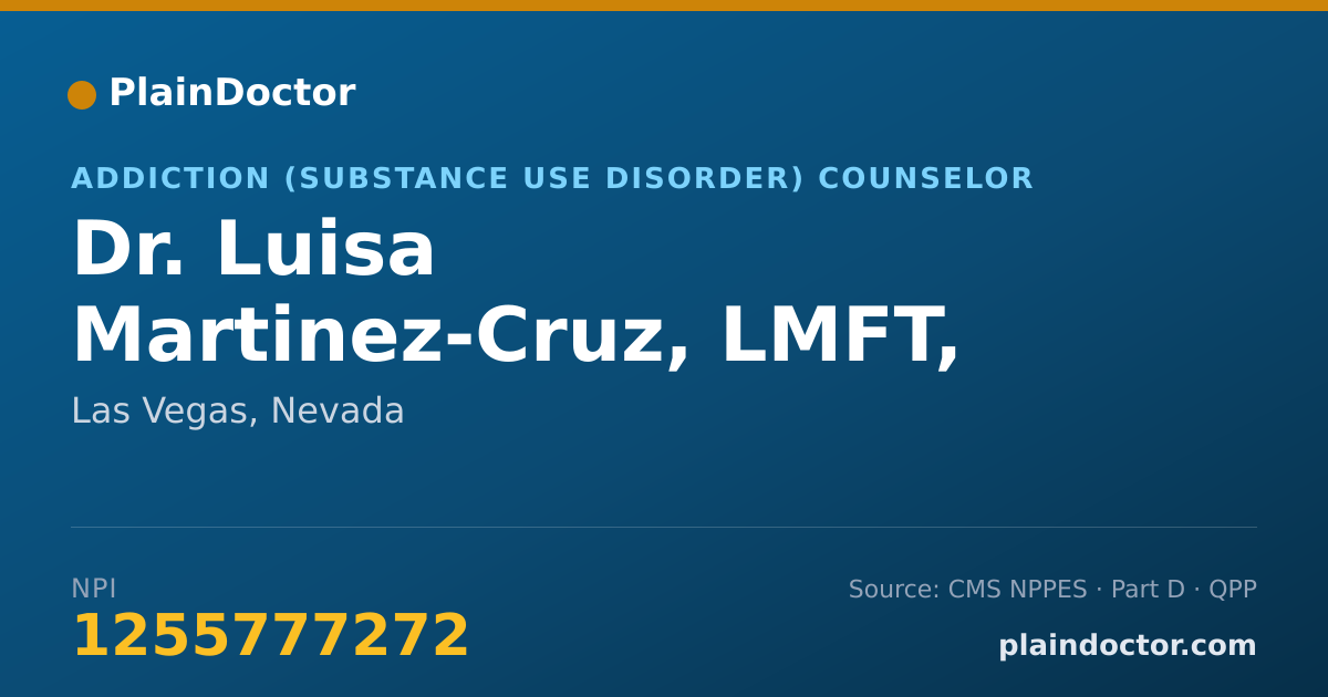 Shareable card for Luisa Martinez-Cruz, LMFT, LADC - Addiction (Substance Use Disorder) Counselor, Las Vegas, NV