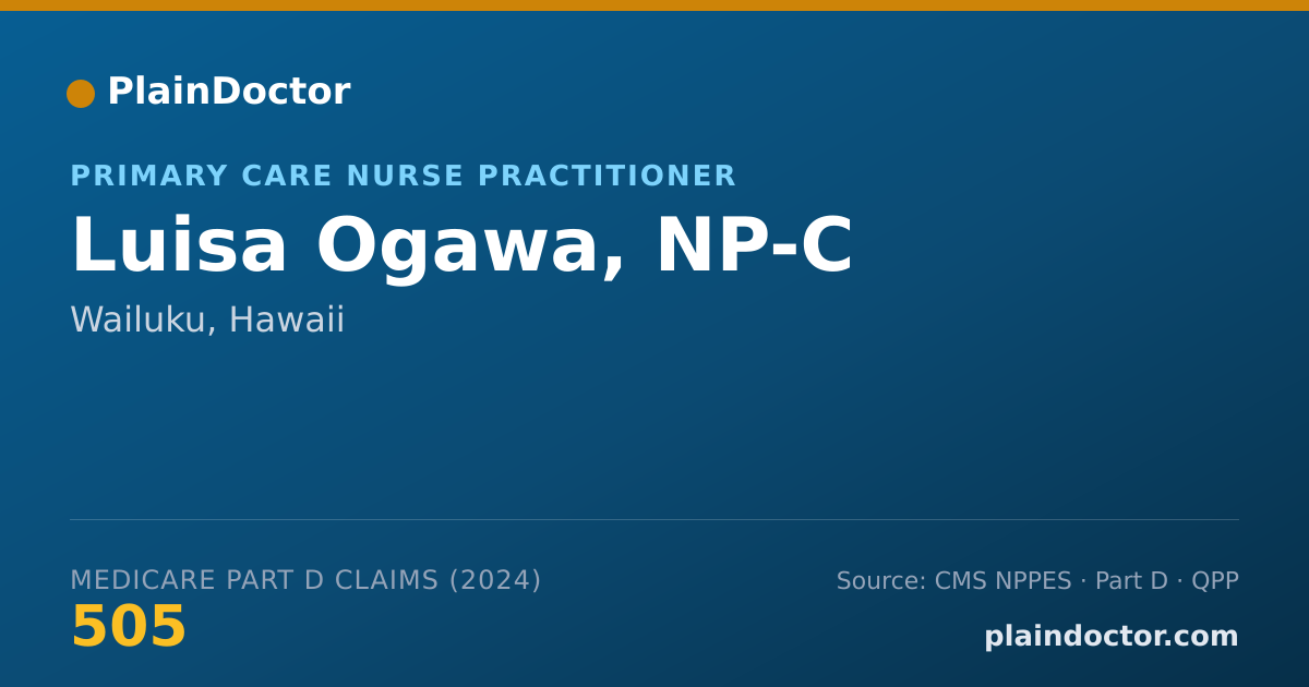 Shareable card for Luisa Ogawa, NP-C - Primary Care Nurse Practitioner, Wailuku, HI
