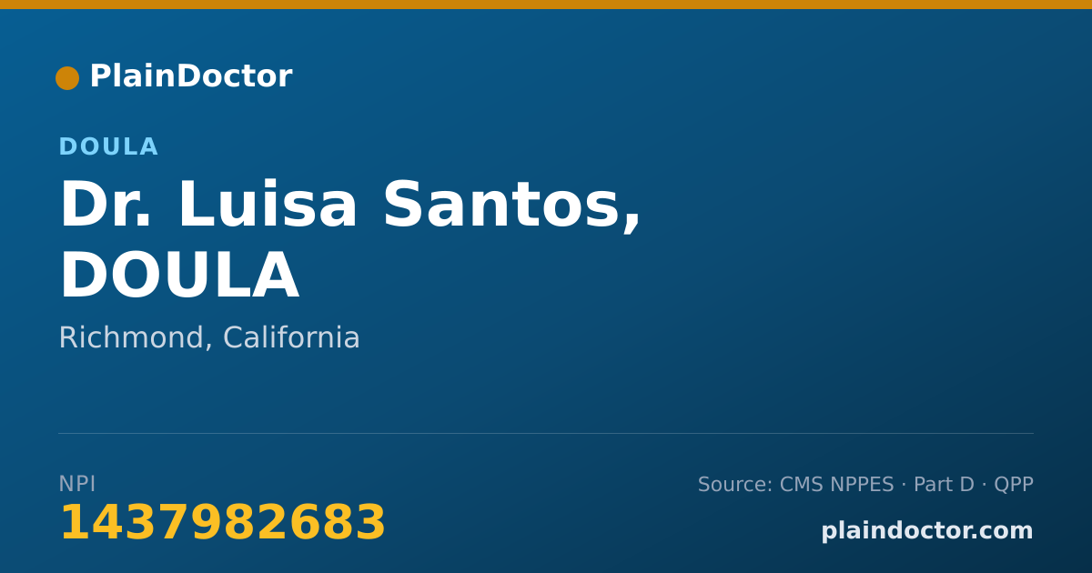 Shareable card for Luisa Santos, DOULA - Doula, Richmond, CA