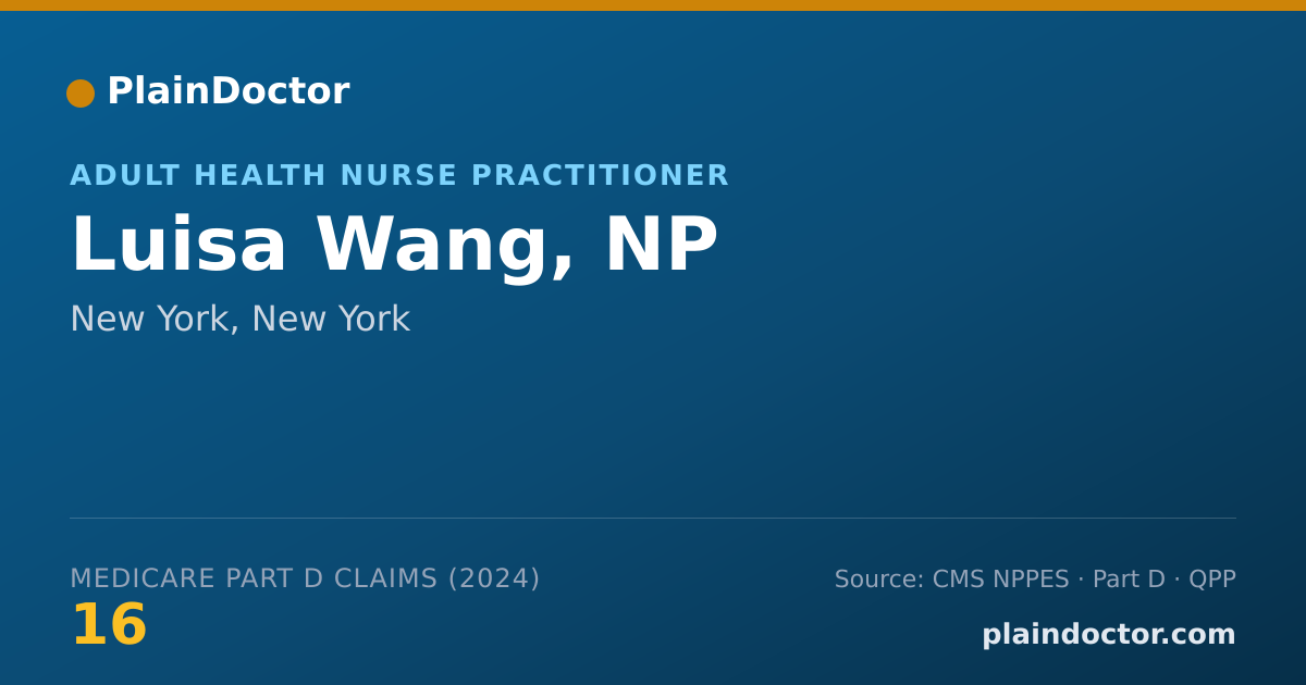 Shareable card for Luisa Wang, NP - Adult Health Nurse Practitioner, New York, NY