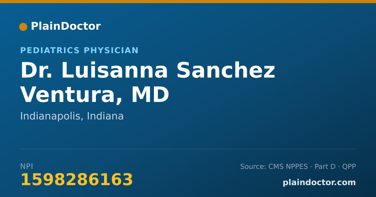 Shareable card for Luisanna Sanchez Ventura, MD - Pediatrics Physician, Indianapolis, IN