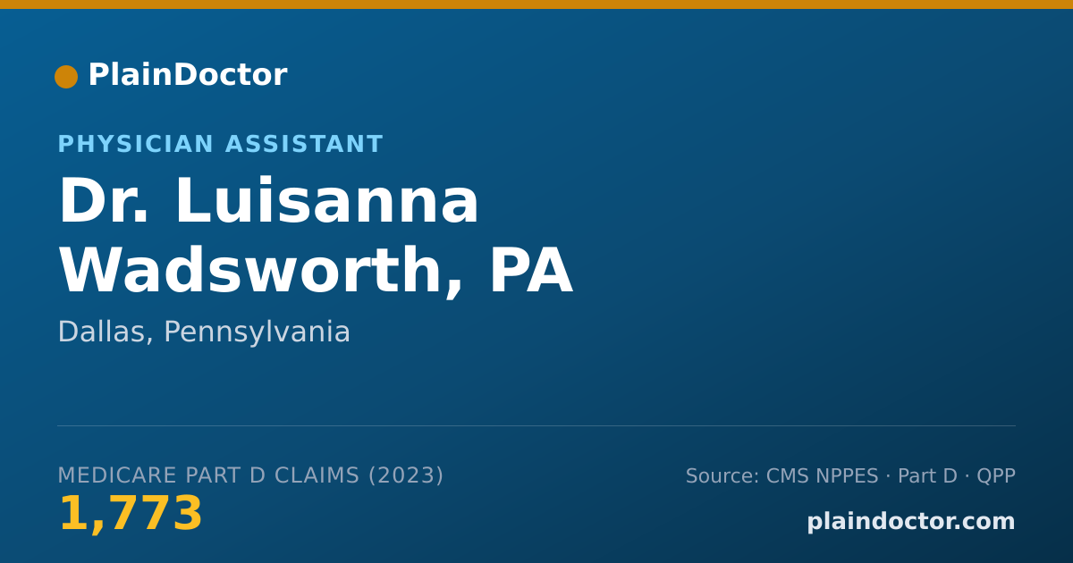 Shareable card for Luisanna Wadsworth, PA - Physician Assistant, Dallas, PA