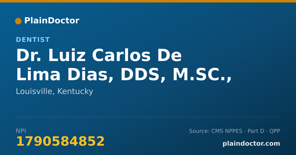 Shareable card for Luiz Carlos De Lima Dias, DDS, M.SC., PH.D. - Dentist, Louisville, KY