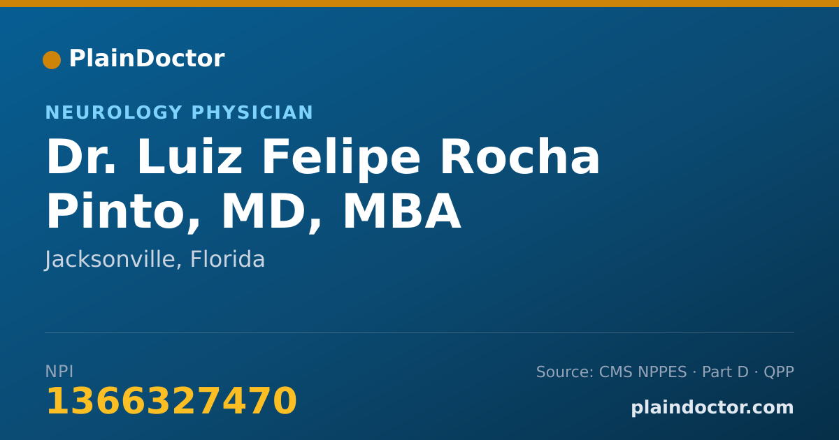 Shareable card for Luiz Felipe Rocha Pinto, MD, MBA - Neurology Physician, Jacksonville, FL