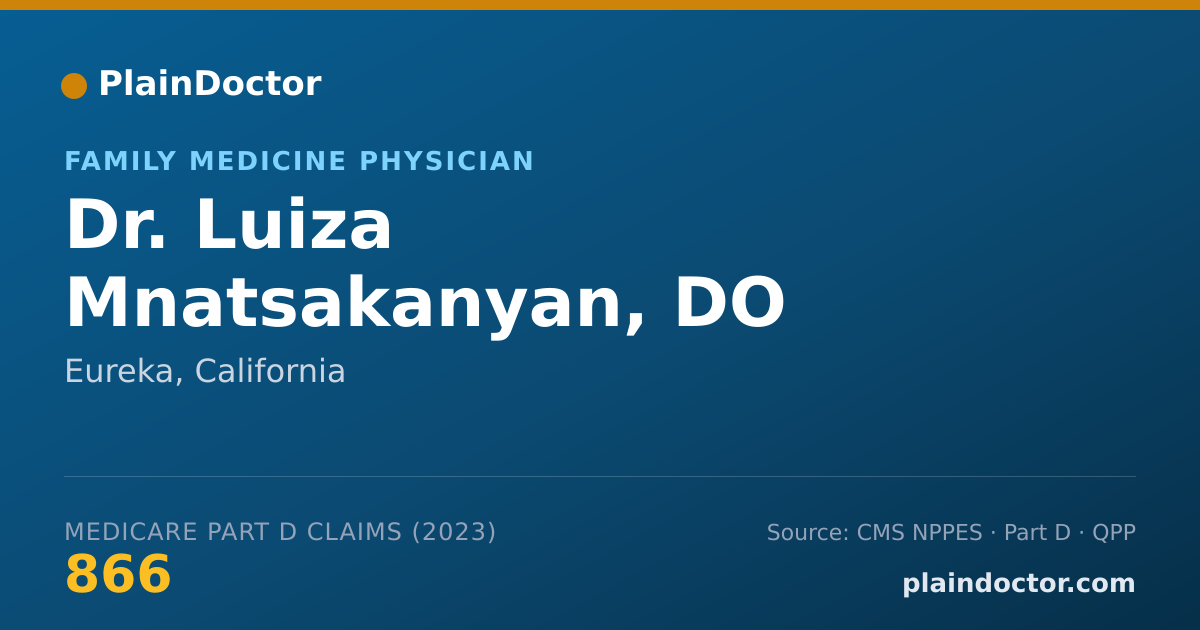 Shareable card for Luiza Mnatsakanyan, DO - Family Medicine Physician, Eureka, CA