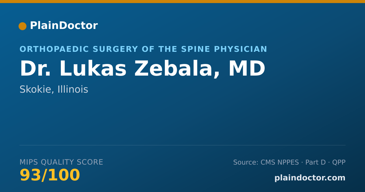 Shareable card for Lukas Zebala, MD - Orthopaedic Surgery of the Spine Physician, Skokie, IL
