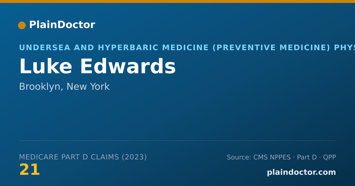 Shareable card for Luke Edwards - Undersea and Hyperbaric Medicine (Preventive Medicine) Physician, Brooklyn, NY