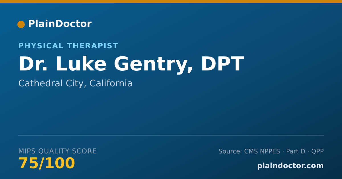 Shareable card for Luke Gentry, DPT - Physical Therapist, Cathedral City, CA