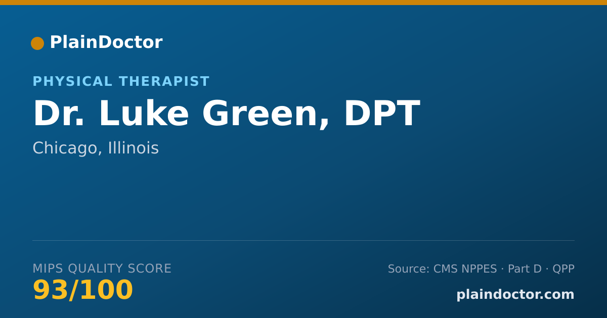 Shareable card for Luke Green, DPT - Physical Therapist, Chicago, IL