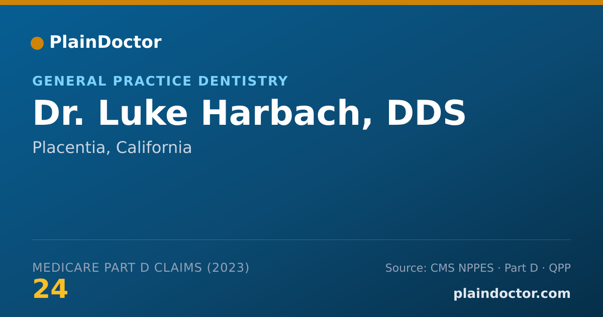 Shareable card for Luke Harbach, DDS - General Practice Dentistry, Placentia, CA