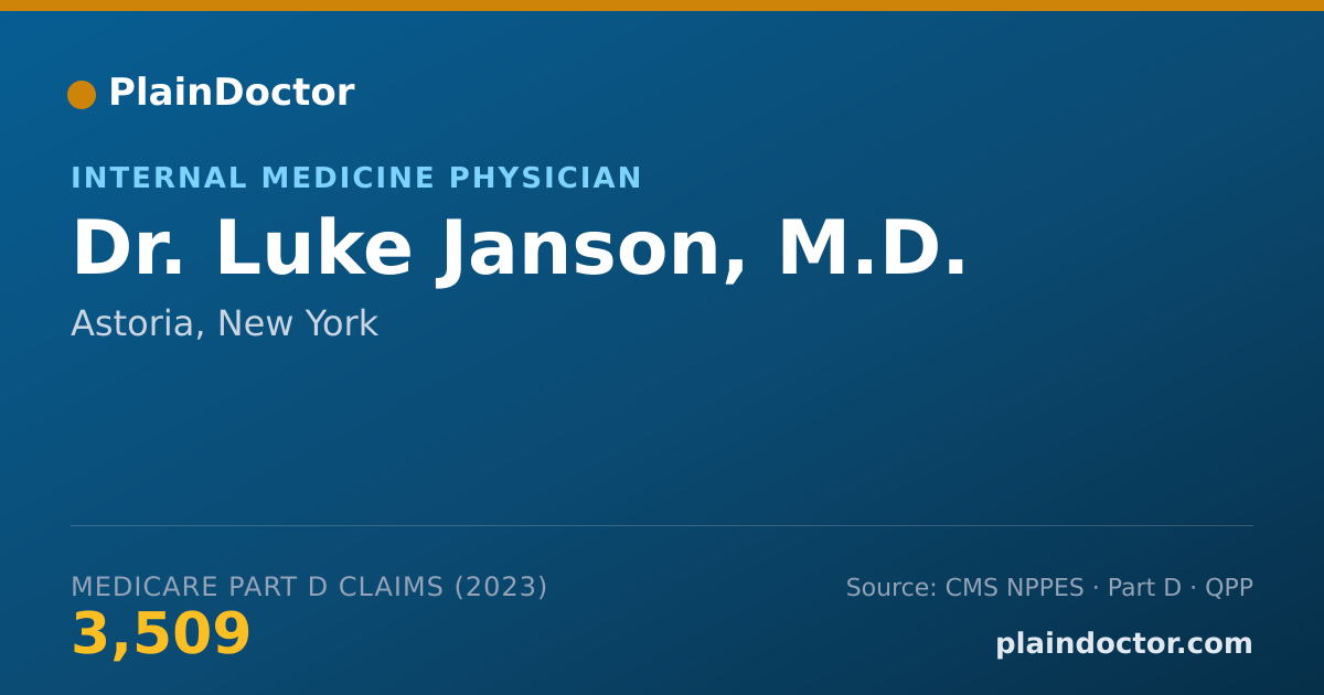 Shareable card for Luke Janson, M.D. - Internal Medicine Physician, Astoria, NY