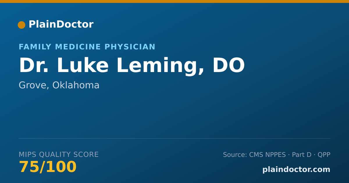Shareable card for Luke Leming, DO - Family Medicine Physician, Grove, OK
