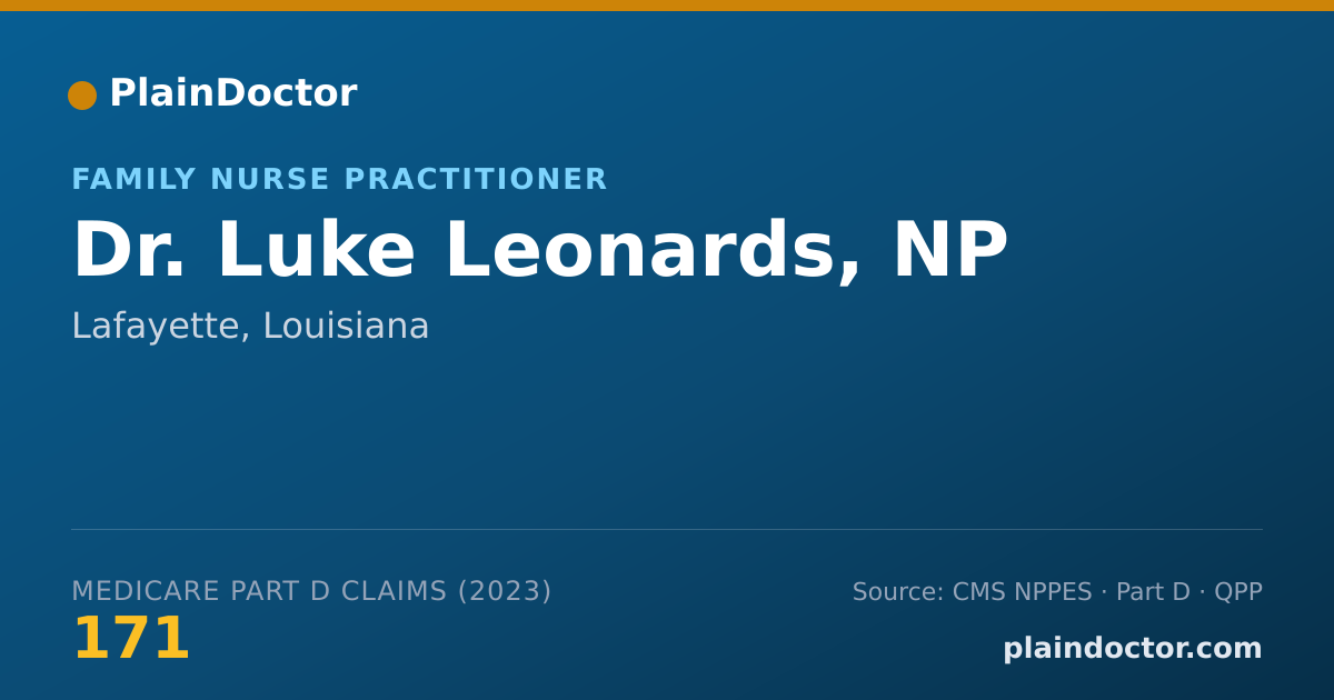 Shareable card for Luke Leonards, NP - Family Nurse Practitioner, Lafayette, LA
