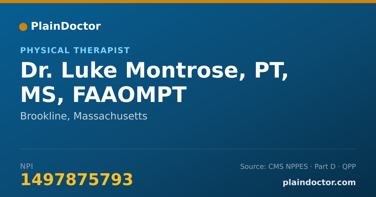 Shareable card for Luke Montrose, PT, MS, FAAOMPT - Physical Therapist, Brookline, MA