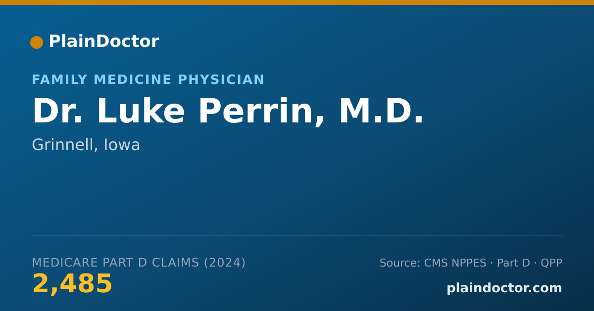 Shareable card for Luke Perrin, M.D. - Family Medicine Physician, Grinnell, IA