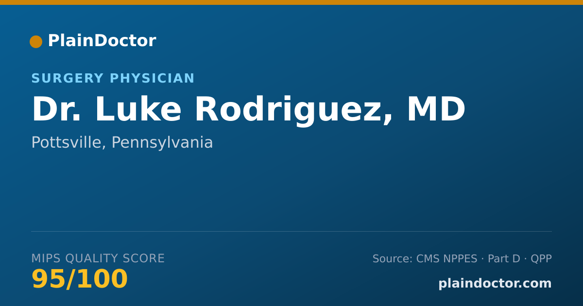 Shareable card for Luke Rodriguez, MD - Surgery Physician, Pottsville, PA
