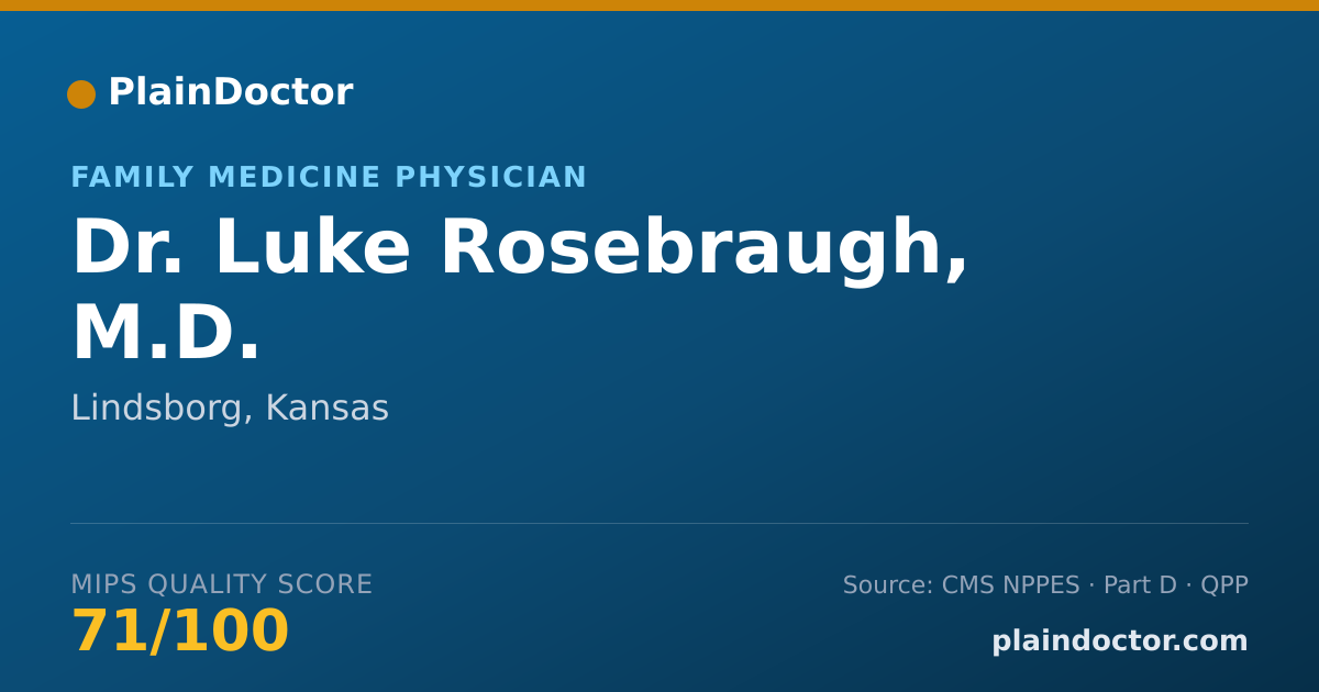 Shareable card for Luke Rosebraugh, M.D. - Family Medicine Physician, Lindsborg, KS
