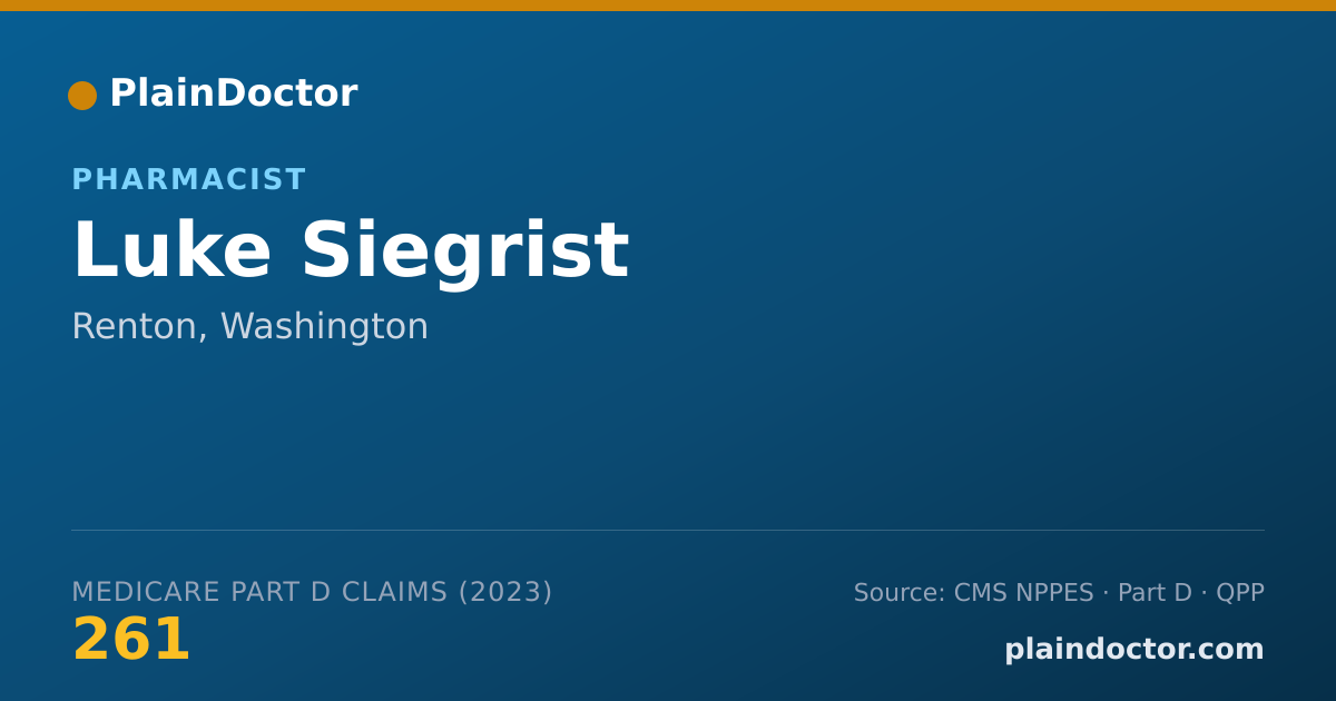 Shareable card for Luke Siegrist - Pharmacist, Renton, WA