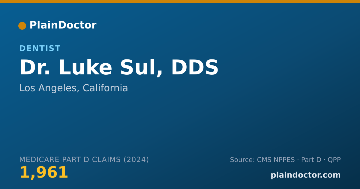 Shareable card for Luke Sul, DDS - Dentist, Los Angeles, CA